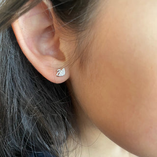 Cisne Aretes Piercing [Plata 925] [5 Capas de Oro 22K] joyería