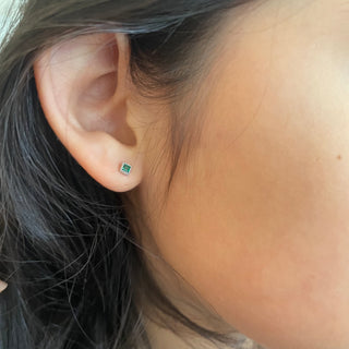 Momo Aretes Piercing [Plata 925] [5 Capas de Oro 22K] joyería