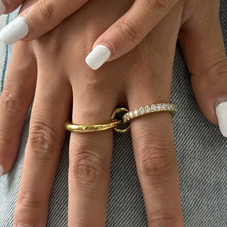 Lele Anillo Acero Inoxidable 316L con Zirconia Doble Uso LIULIS JOYERÍA