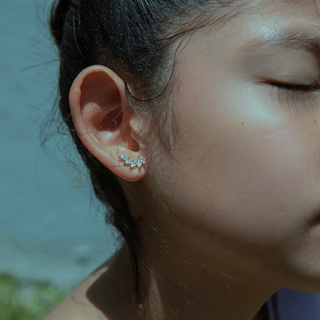Dariana Aretes Piercing [Plata 925] [5 Capas de Oro 22K] joyería