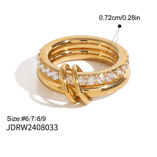 Lele Anillo Acero Inoxidable 316L con Zirconia Doble Uso LIULIS JOYERÍA
