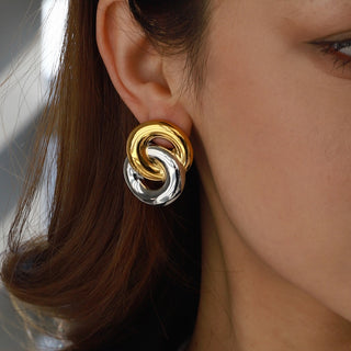 Bertha Aretes  Doble Argolla Bicolor LIULI’S
