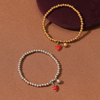 Fresita Pulsera Elástica de Acero Inoxidable 316L joyería