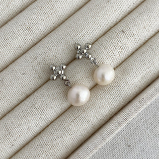 Emily Aretes Estilo Sencillo y Elegante con Perla Natural joyería