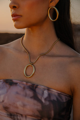 Kylie Kit de Collar y Aretes de Acero inoxidable 316L joyería