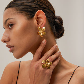 Magnolia Aretes De Acero Inoxidable 316L